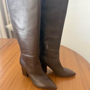 Nine West Brown Leather Knee-High Boots